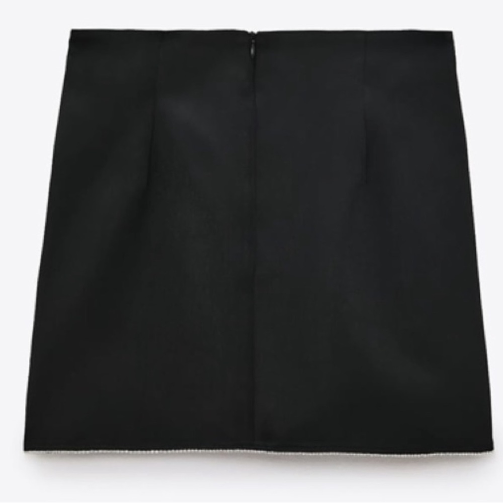 Zara NWOT big bow jeweled crystal rhinestone trim satin mini skirt - Picture 14 of 14